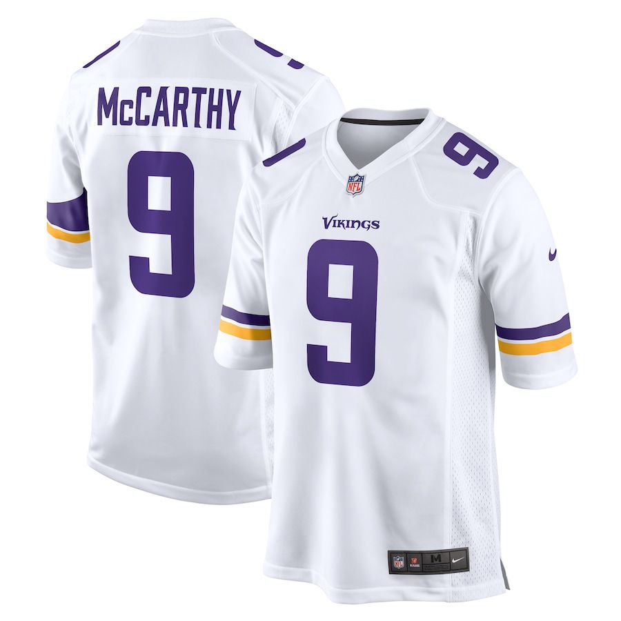 Men Minnesota Vikings 9 J.J. McCarthy Nike White Game NFL Jersey